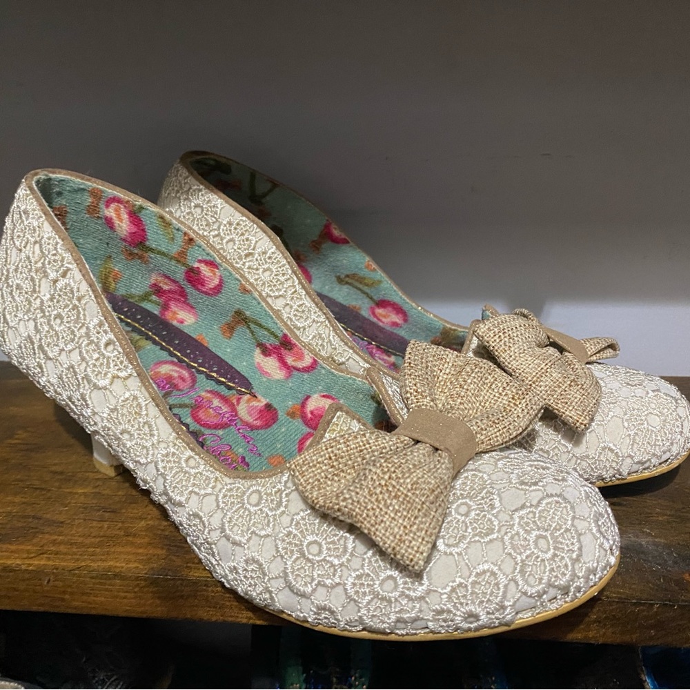 Dorothy Irregular Choice wedding burlap country lace heels size 10 eur 41